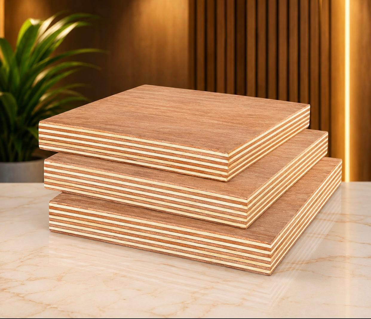 Stacked engineered plywood sheets, Woodtech's own product
